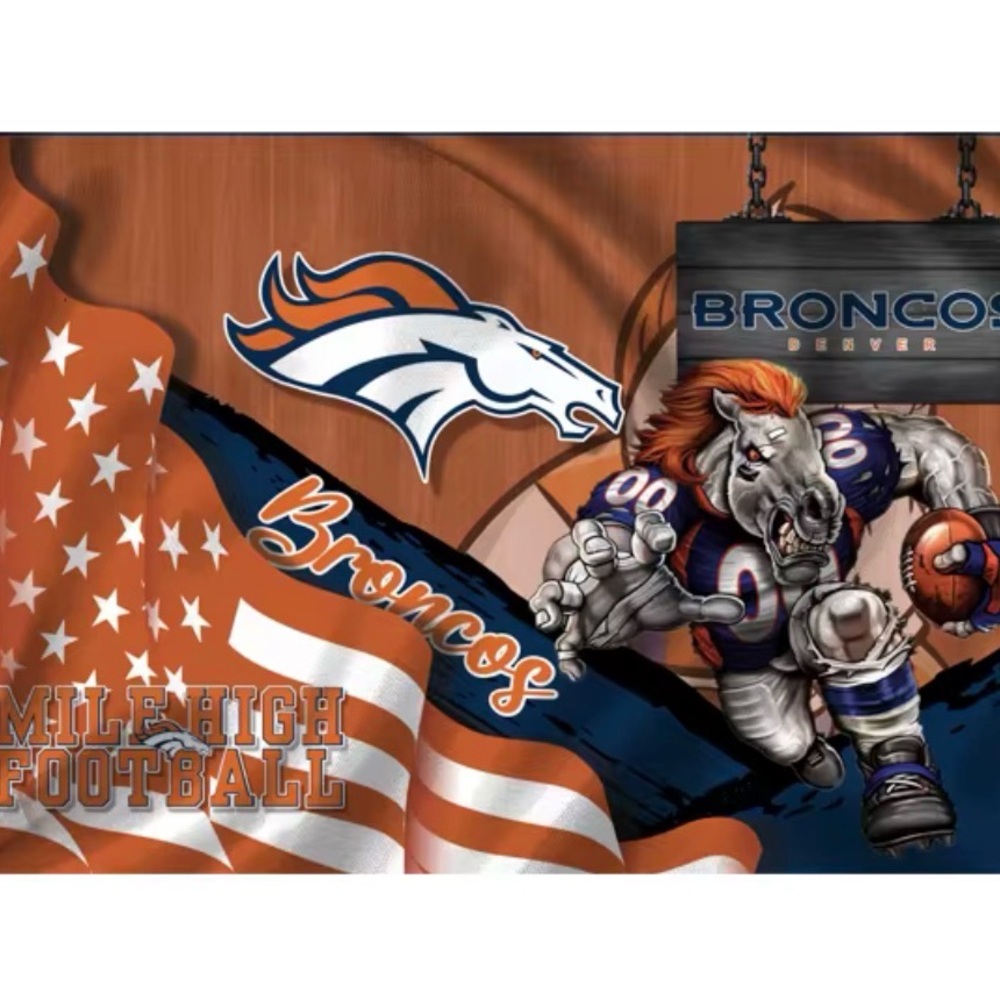 Denver Broncos Football Flag 3x5 Feet Grommets Fast Same Day Shipping